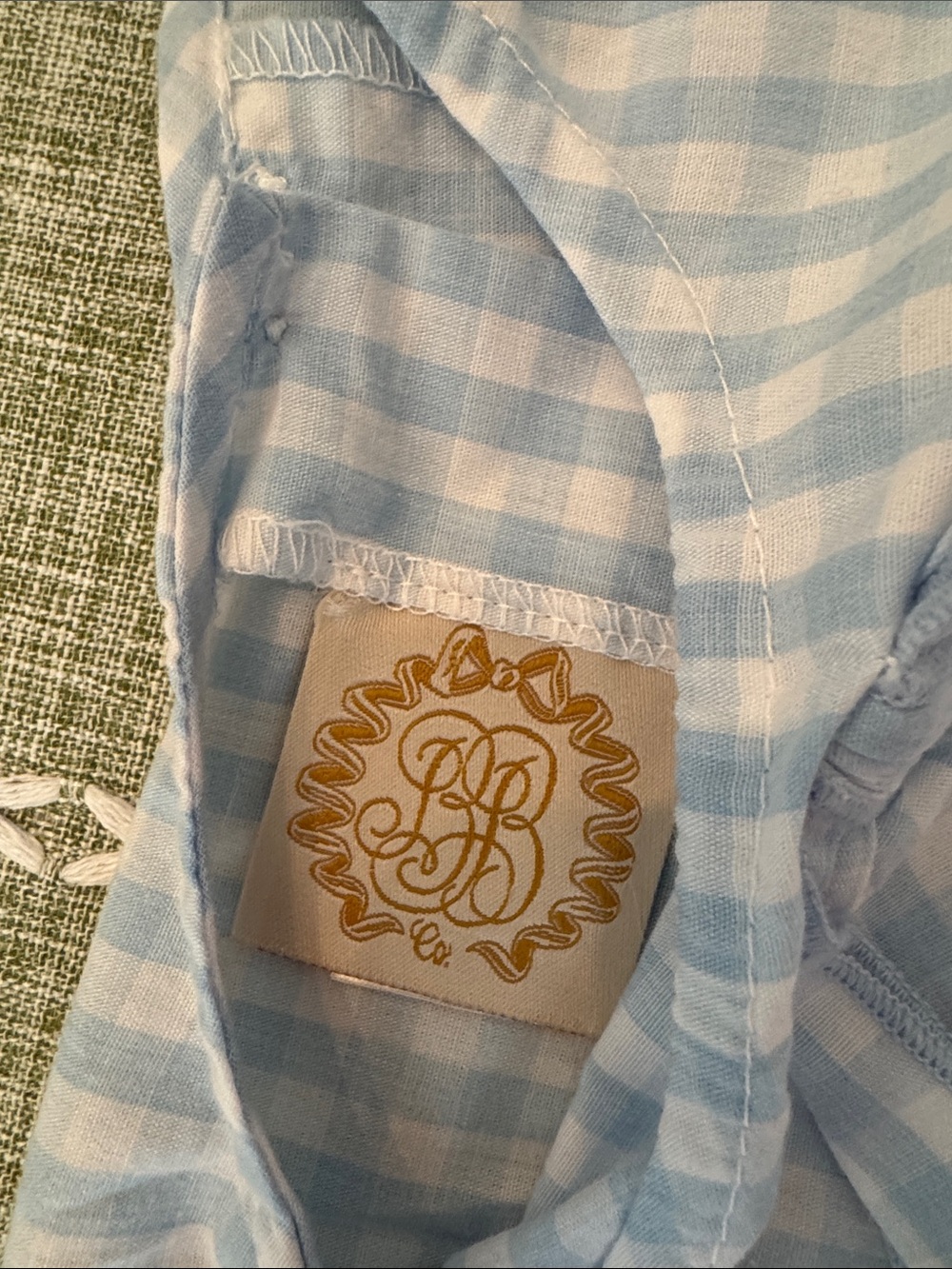 The Beaufort Bonnet Company Light Blue & White Gingham Bow Blouse - Picture 2 of 7